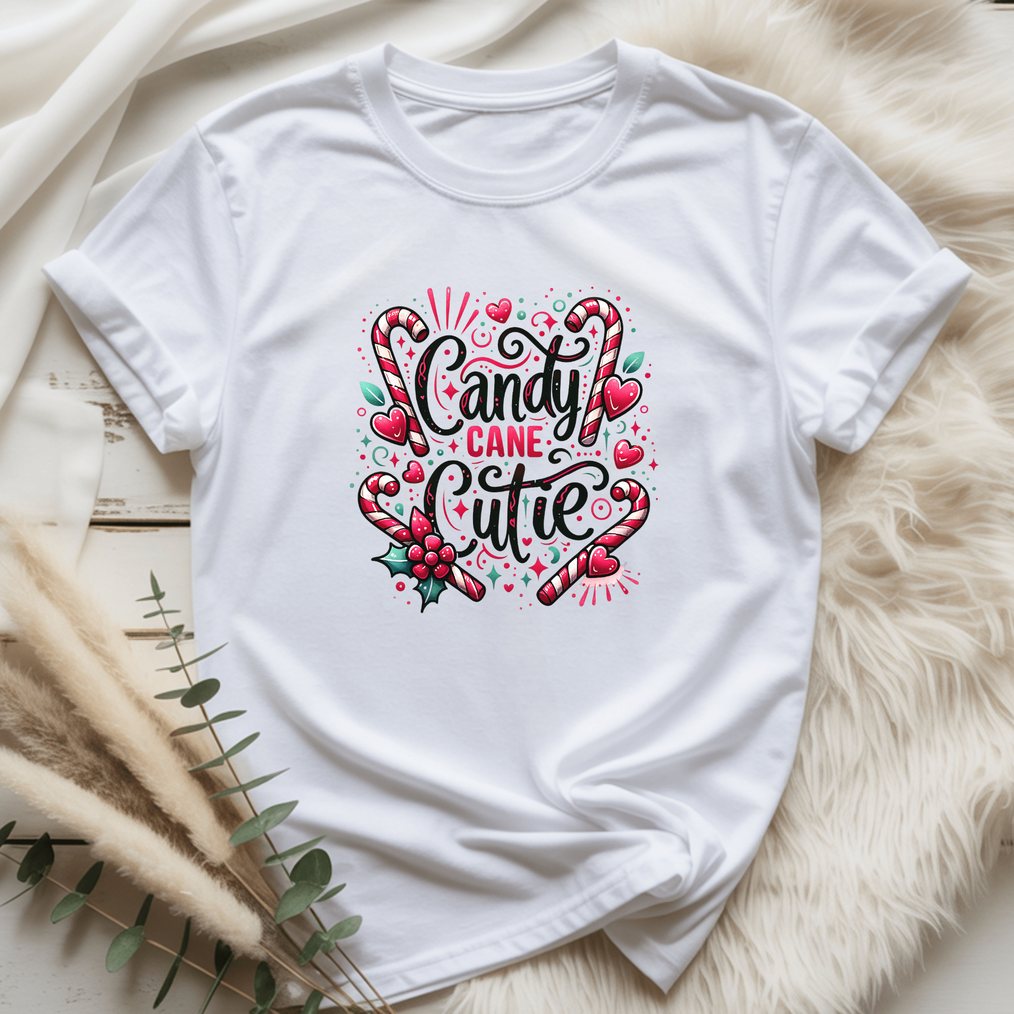 Candy Cane Cutie Christmas T-Shirt for Women